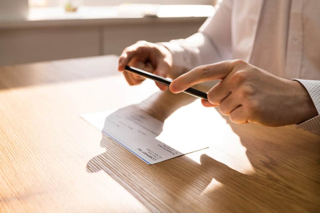 person depositing check digitally