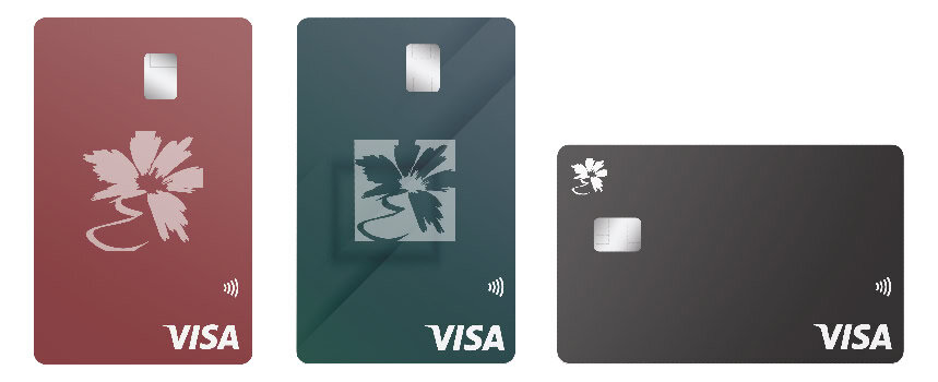 Three cards that represent the Visa<sup>®</sup> Platinum designs