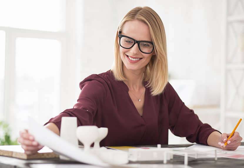 woman reviewing paperwork